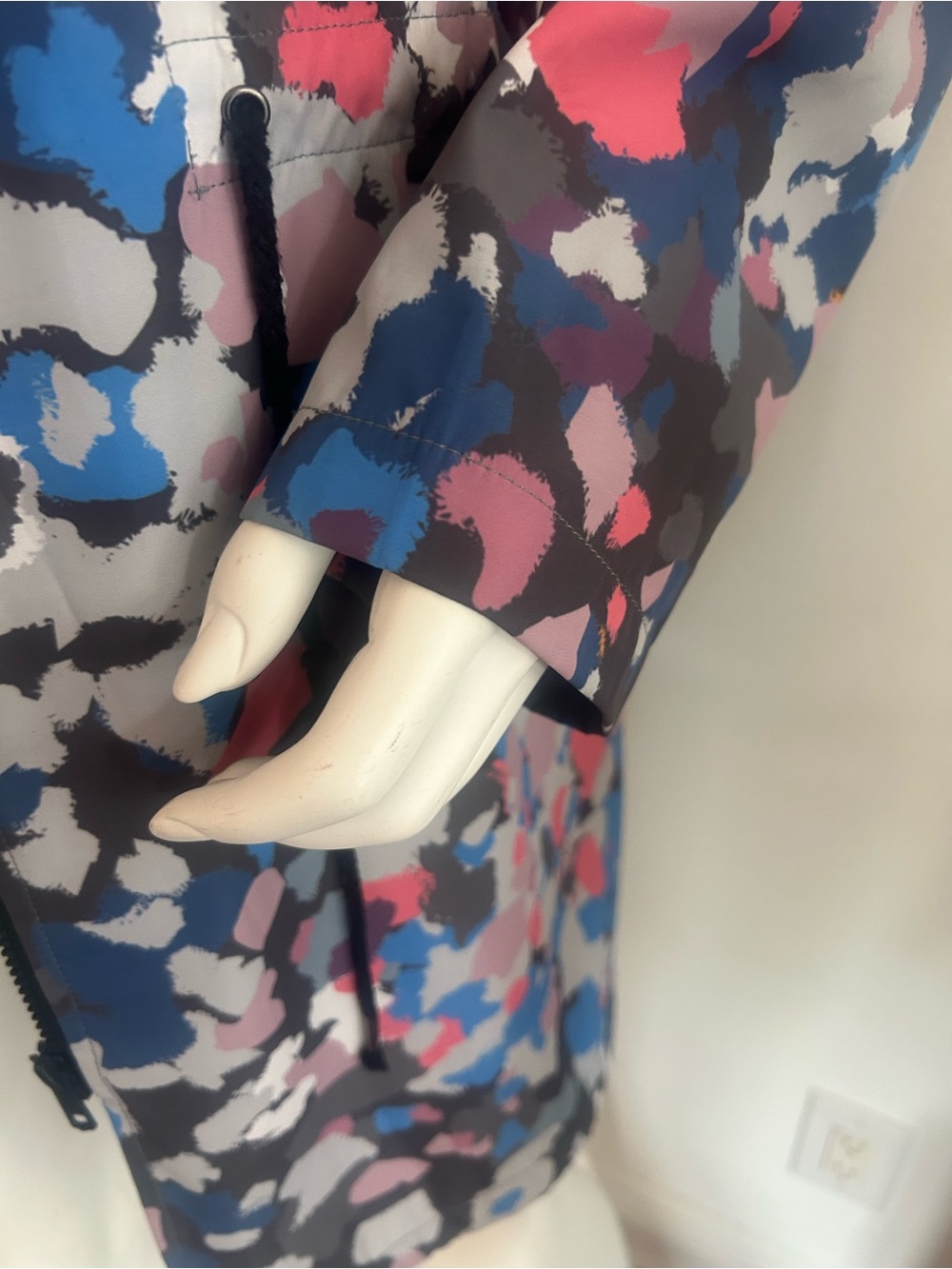 Abstract Print Drawstring Windbreaker - Multicolor - Picture 9 of 9